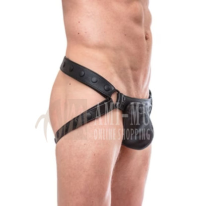 Leather Jockstrap - Black | Premium Handmade Leather, Adjustable Fit | Ami-Muha
